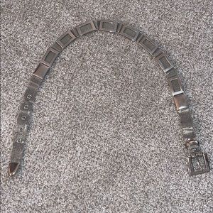 Silver, metal mesh belt